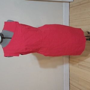 J crew red size 10 asymmetrical collar career dress cocktail dress in red